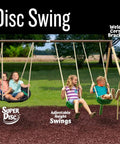 Backyard Swing Set With Multiple Play Stations For Up To Five Kids, Easy Assembly Metal Frame Playground with kids playing