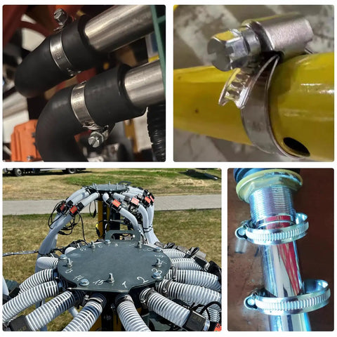Tough As Nails Heavy Duty Stainless Steel Hose Clamps Four Pack Adjustable From 2.75 To 3.5 Inches ideal for various automotive and DIY applications.