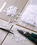Honoson 500-piece white cross tile spacers, 1/16 inch, for ceramic tile and stone installation (front view)