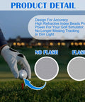 Golf glove placing ball with Pack Of 100 0.25 Inch Reflective Golf Dots Stickers Weatherproof Golf Ball Dots For Launch Monitor Simulator
