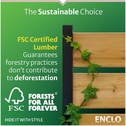 Natural Wood Privacy Screen Panel For Indoor And Outdoor Use Freestanding Or Surface Mount Real FSC Certified Wood Detail