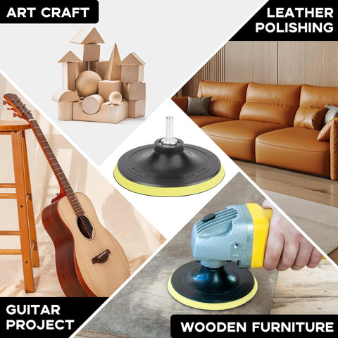 Water Grit Sandpaper Kit With 5 Inch Backing Pad shown for art craft, leather polishing, guitar project, wooden furniture