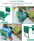Garden Kneeler And Seat With Soft EVA Foam Pad, Foldable Kneeling Bench, 2 Tool Pouches Included, Heavy Duty Steel Frame, Green
