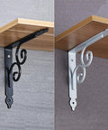 Heavy Duty L Shape Wall Mount Shelf Brackets With Screws Built Like A Tank Rock Solid Floating Shelf Support Smooth Iron Brackets in black and white