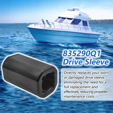 Drive Sleeve Replacement for Propeller Hub, marine hub sleeve with yacht in background