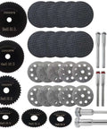 Go To Rotary Tool Cutting Discs Kit With Three Different Saw Blades For Wood Metal Plastic Glass And Stone Upgraded Cutting Wheel Set For DIY Projects And Crafting Needs, showing various cutting discs and tools
