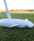 Pro Grade Premium Aluminum Head Putter With Chrome Stepless Shaft Stiff Graphite Build Ergonomic Rubber Grip White Finish High Precision Feel For Consistent Putts On The Green on the grass