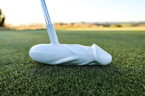 Pro Grade Premium Aluminum Head Putter With Chrome Stepless Shaft Stiff Graphite Build Ergonomic Rubber Grip White Finish High Precision Feel For Consistent Putts On The Green on the grass