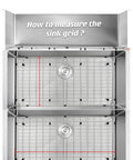 Diagram showing how to measure Heavy Duty Stainless Steel Sink Grid For Kitchen 27.5 By 13.5 Inches Keeps Sink Scratch Free
