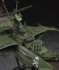 Detailed image of Space Pirate Arcadia 1:1500 Scale Plastic Model Kit For Captain Harlock Fans showing battleship's intricate design