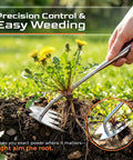 Heavy Duty Weed Puller With Extendable Handle For Deep Root Removal In The Garden Stainless Steel Weeding Tool in use