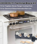 Terminal Block Kit Replacement For Stoves, Ranges, Cooktops, And Ovens Model 5303935271 Compatible With Electrolux, Gibson, Kelvinator, Kenmore, And Similar Appliances No Fuss Easy DIY Install Replaces AP4353768 1466751 75303935271 AH2333392 EA2, stove terminal block close-up