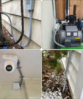 3/4 Inch Liquid Tight Conduit Kit 100 Ft Flexible Non Metallic PVC Conduit with fittings installed in various electrical setups