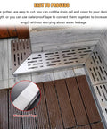 Heavy Duty 304 Stainless Steel Trench Drainage System Kit For Courtyards Outdoor Pathways Lawn And Driveways Hidden Drainage