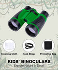 Outdoor Adventure Kit For Kids With Walkie Talkies, Binoculars, And Magnifying Glass, Kid Friendly Explorer Gear including green kids binoculars with accessories