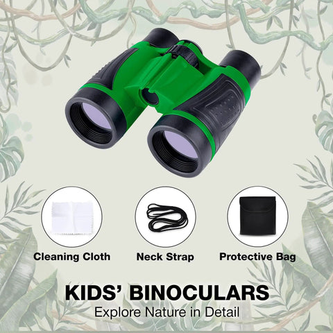 Outdoor Adventure Kit For Kids With Walkie Talkies, Binoculars, And Magnifying Glass, Kid Friendly Explorer Gear including green kids binoculars with accessories