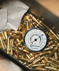 Large 2.75 Inch Hygrometer For Gun Vaults And Safes No Batteries Needed Humidity Monitor With Easy Read Dial Always On Moisture Control For Firearms And Valuables Simple To Mount And Use, in a safe with brass casings