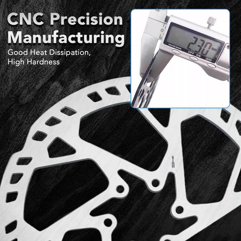 Close-up of Beefy 180mm Six Bolt Bike Disc Brake Rotor For Road And Mountain Bikes 2.3mm Thick SUS410 Stainless Steel