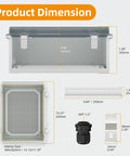 Weatherproof Plastic Electrical Junction Box 15.7x11.8x7.1 Inches Outdoor NEMA 4 Enclosure dimensions diagram with parts.