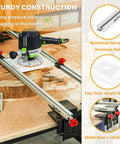 48 Inch Router Sled For Flattening Wood Slabs Boss Level 3 Axis Precision Height Adjustment With Reinforced 6061 Aluminum Rails in use
