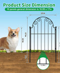 Rustproof Metal Garden Fence Panels No Dig 10 Pack Decorative Border Fencing For Dogs And Pets 11 Feet Long Outdoor Fence