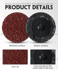2 Inch 36 Grit Sanding Discs Pack Of 150 For Die Grinder Aluminum Oxide Discs For Surface Prep Workhorse Sanding Grinding Polishing Rust And Paint Removal Burr Cleanup Red Color, detailed image showing front and back of disc