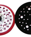 Hookit Clean Sanding Low Profile Disc Pad Pro Grade 5 Inch Diameter 3/8 Inch Thick Red Foam 5 16 24 External Thread 44 Hole Pattern