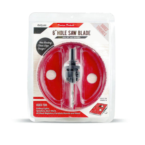 Six Inch Hole Saw With Heavy Duty Steel Design And Non Binding Edge For Smooth Cuts Through Wood Drywall Plaster And Thin Metal
