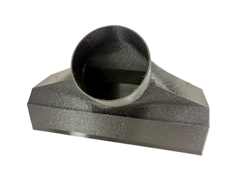 4-Inch Odor Eliminator Adapter Fume Extractor For E1 UV Printer made from high-temp PETG, angled view.