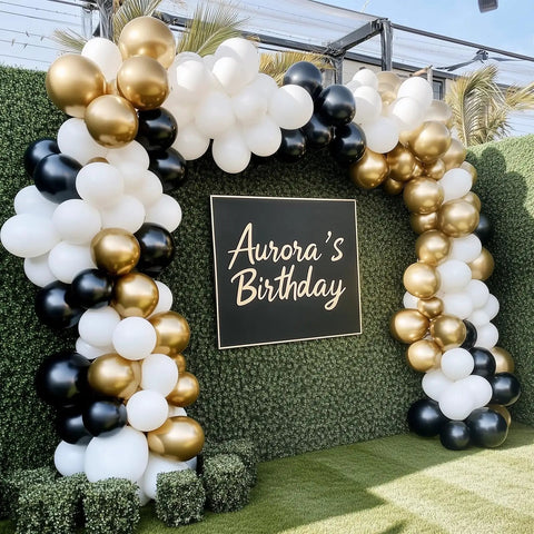 White Balloons Party Kit 129 Pcs Mixed Sizes 18 Inch 12 Inch 10 Inch And 5 Inch For Garland Arch Decor used for birthday celebration