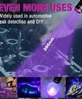 Rechargeable Pen Flashlight With UV And White Light 395nm illuminating engine components for leak detection, 2 pack