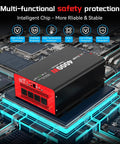 Heavy Duty 4000W Power Inverter Converts 12V DC To 120V AC With 8000W Peak Surge on circuit board showcasing safety features.