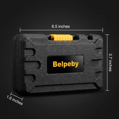 Heavy Duty Bolt Extractor Kit Featuring Internal Reverse Spiral Grip For Yanking Seized Rusted Stripped Nuts And Mangled Screws in a sturdy case measuring 6.5x3.7x1.6 inches.