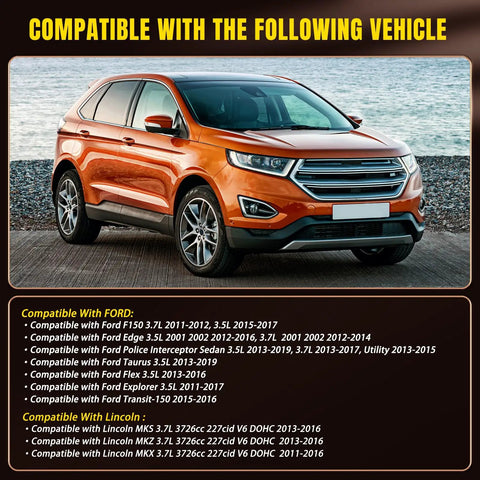 Ford Edge SUV with compatibility list for Ford Timing Chain Kit With Water Pump For F150 Edge Explorer Taurus Police Interceptor Flex Lincoln MKS MKZ MKX 3.5L 3.7L V6 Engines 2011 To 2019 Replacement Kit