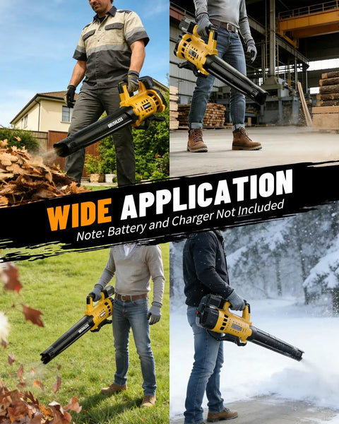 Cordless Leaf Blower Beast Mode For 20V Max Battery Power in various yard and snow clearing applications