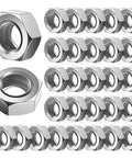 Top Shelf 50 Pc Stainless Steel Screw Nuts With Coarse Thread Heavy Duty Hex Fasteners corrosion proof polished hardware