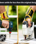 Magnetic Wristband For Tools With 9 Neodymium Magnets Holds Screws Nails Drill Bits And Small Tools Adjustable Wrist Strap Handy DIY Gadget For Him Dads And Everyday Handymen, shown on wrist with tools
