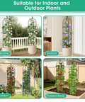 Two Pack Garden Obelisk Trellis For Climbing Plants 71 Inch Tall Metal Heavy Duty Rustproof Plant Support used on balcony and in garden