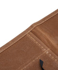 Close-up of khaki Waxed Canvas Chef Knife Roll Bag Seven Slots Lightweight Knife Carrier stitching detail.