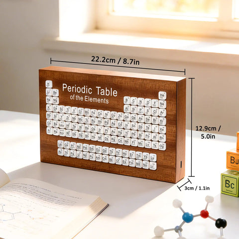 Solid Wood Periodic Table Desk Lamp With Warm Led Glow Usb Powered Science Study Gear A Hella Bright Setup For Chemistry Classrooms Dorms And Teacher Gifts Right Now on table with dimensions.