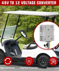 Beefy 48V To 12V Converter 240W 20A Waterproof Regulator Step Down To 12V DC Power Supply Module For Golf Carts shown installed