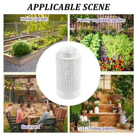 Collage showing uses of the In-Ground No-Fuss All-In-One Compost Bin Kit, 3-Piece PVC Composter for garden and yard waste recycling.