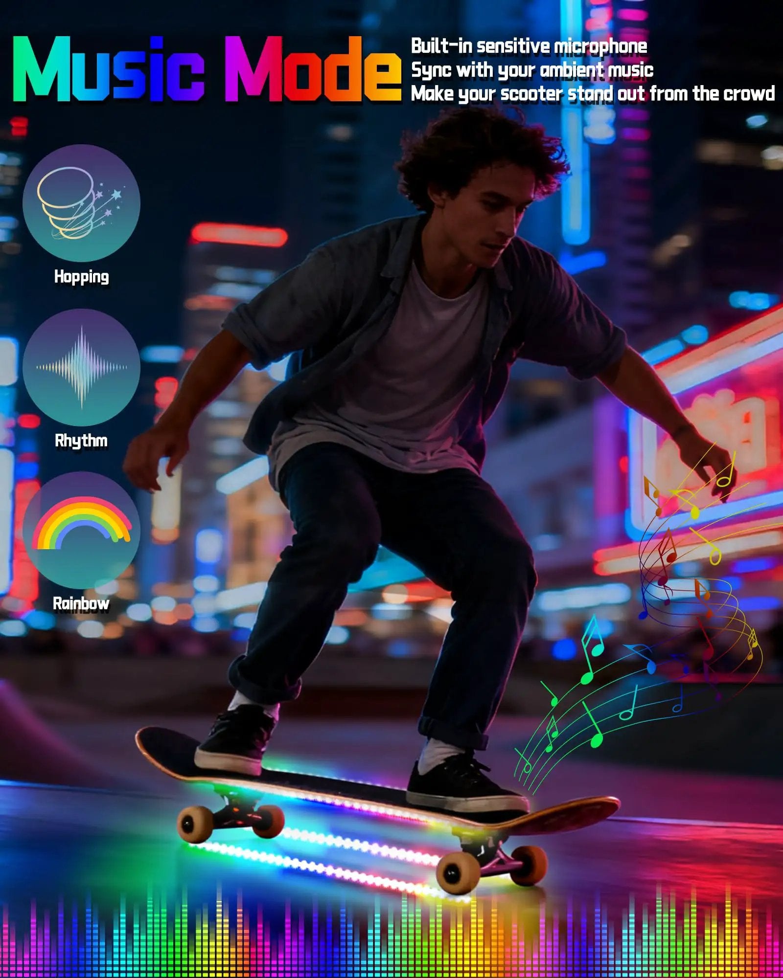 Night Riding LED Light Strips For Scooter ✓
