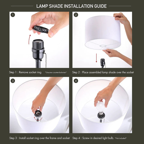 Dope Drum Shade Floor Lamp With Pull Chain On Off And E26 Socket Modern Minimalist Design installation guide steps