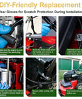Upgrade Your Ride With This Premium Fwppet 133-1998 Brake Cable Repair Kit Perfectly Made For Toro TimeMaster Mowers To Fix Blade Engagement And Control Cables Like A Pro. DIY brake cable repair kit with blue gloves on Toro TimeMaster mower installation steps