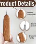 Ergonomic Wooden Needle Threader For Hand Sewing With Hardwood Handle And Stainless Steel Hook For No Fuss Easy Threading 1 Cm Extended Tip That Fits Small Eye Needles And Sewing Machines Savina with smooth wood, stainless steel tip, ergonomic handle.
