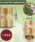 Front view of brass M22 pressure washer hose connector with quick-connect, no-leak design, 1 piece