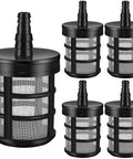 4 Pack Hose Filters For Water Pumps, 50 Mesh Stainless Steel Sediment Strainers, 3/8 To 1/2 Inch Inlet displayed in a group