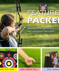 Backyard Archery Target Set 20x20x4 Foam Block With Foldable Self Standing Base in use by archer aiming at target