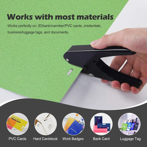 Heavy Duty Slot Punch Handheld Hole Puncher All Metal ID Card Puncher slotting PVC cards and paper tags with adjustable depth